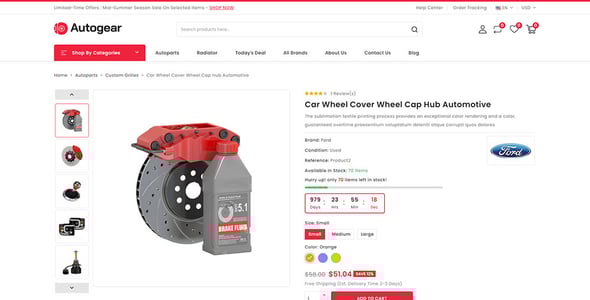 Autogear - Multipurpose Autoparts Store Prestashop 1.7 & 8.x Responsive Theme