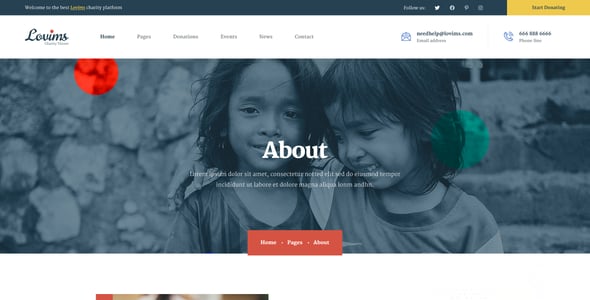 Lovims - Nonprofit Charity PSD Template