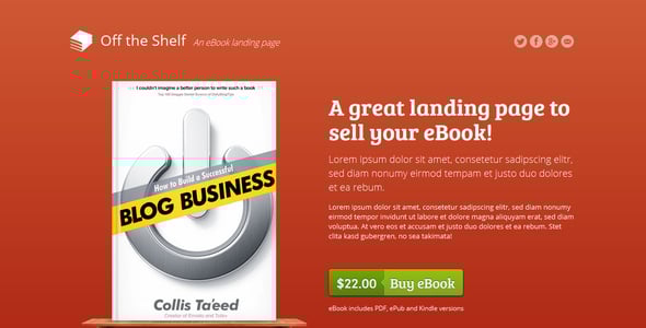 Off the Shelf - Responsive E-Book Landing Page