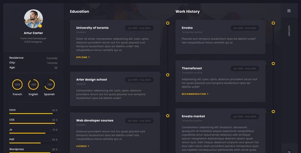 Arter - CV Resume Portfolio Template