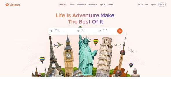 ViaTours - Travel & Tour Agency HTML Template ViaTours - Travel & Tour Agency HTML Template