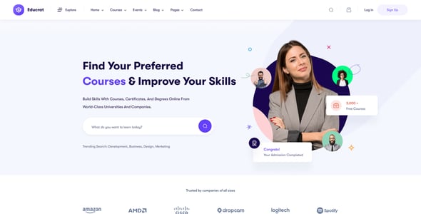 Educrat - Professional LMS Online Education Course Figma Template