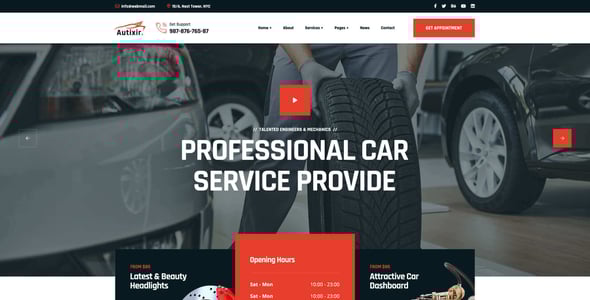 Autixir - Car Service & Auto Mechanic PSD Template.