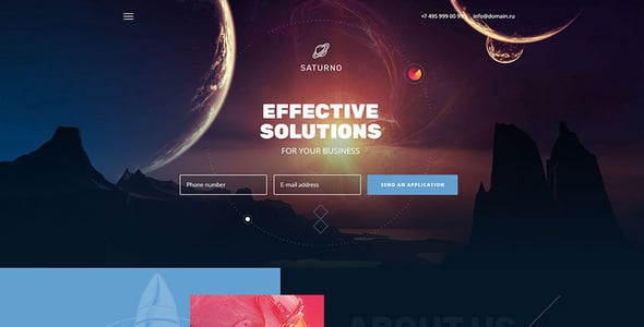 Saturno |  Space Design | Portfolio | Dark and Light  | PSD template