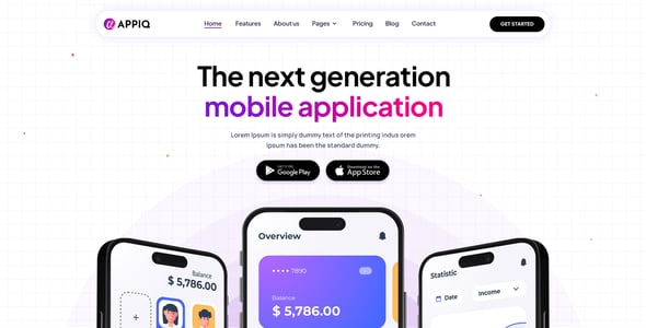 APPIQ - Mobile App Landing Page Responsive HTML Template