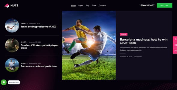 Nuts - Gambling, Casino & Betting WordPress Theme