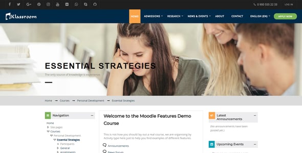 Klassroom - Premium Moodle Theme