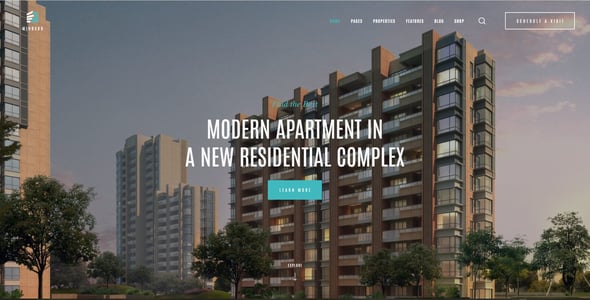Windsor - Apartment Complex Single Property WordPress Theme
