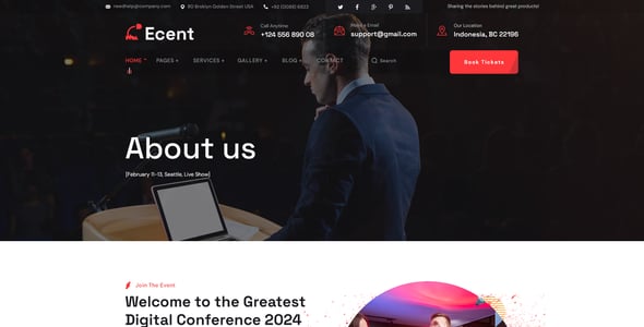 Ecent- Event Conference & Meetup Template