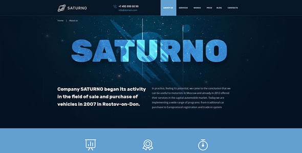 Saturno |  Space Design | Portfolio | Dark and Light  | PSD template