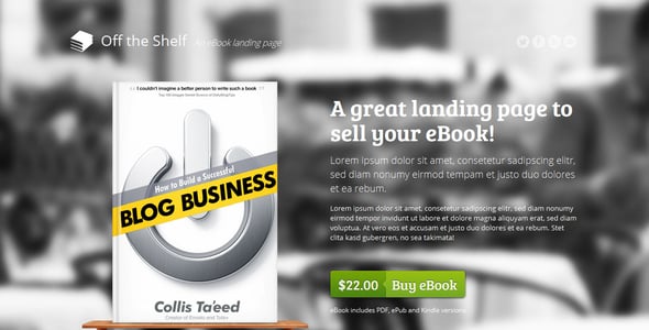 Off the Shelf - Responsive E-Book Landing Page