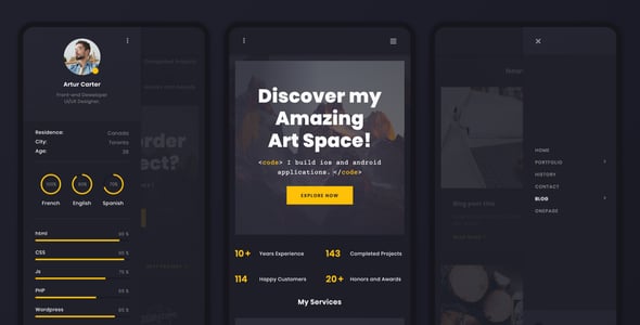Arter - CV Resume Portfolio Template
