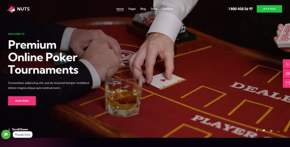 Nuts - Gambling, Casino & Betting WordPress Theme