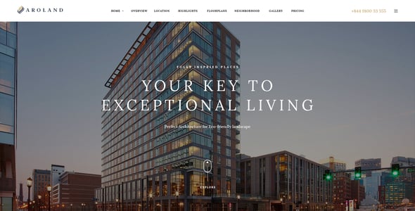 Aroland - Single Property Landing Page WordPress Theme Aroland - Single Property Landing Page WordPress Theme