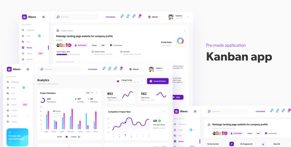 Kleon - Clean Admin Panel Dashboard UI Template Adobe XD