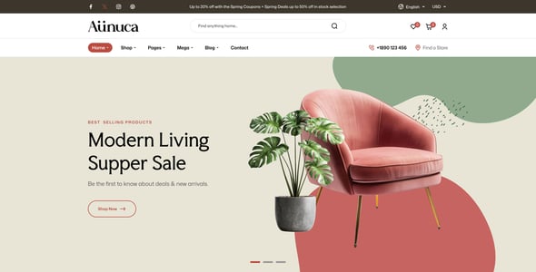 Aunuca - Furniture Store WordPress Theme