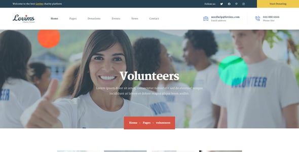 Lovims - Nonprofit Charity PSD Template