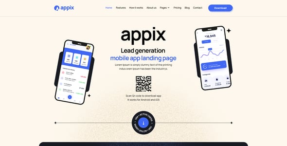 APPIX - Mobile App Landing Page Responsive HTML Template