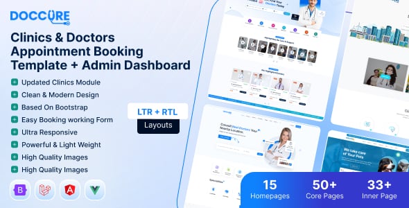 Doccure - HTML Angular Vue & Laravel Clinic & Doctor Appointment Booking Template + Admin Dashboard Doccure - HTML Angular Vue & Laravel Clinic & Doctor Appointment Booking Template + Admin Dashboard