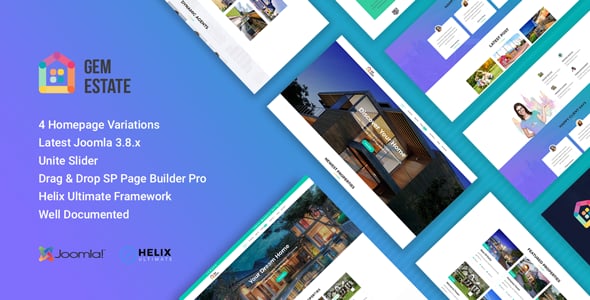 GemEstate Real Estate, Propety Joomla Template