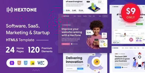 HexTone - Software, SaaS & Startup Premium HTML5 Template