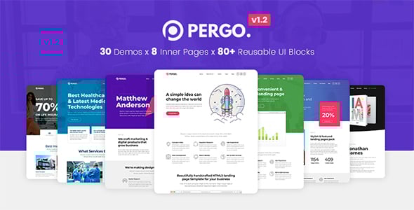Pergo -  A Multipurpose Landing Pages Pack for Startups, Creatives and Freelancers Pergo -  A Multipurpose Landing Pages Pack for Startups, Creatives and Freelancers