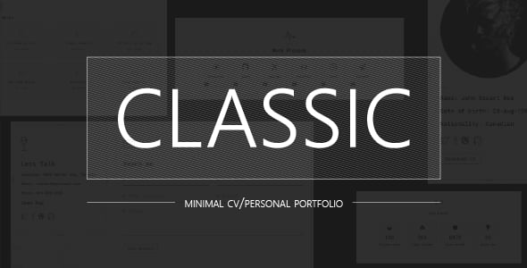 Classic - Minimal CV/Personal Portfolio