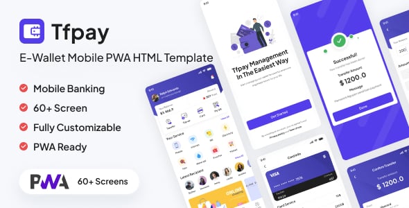 Tfpay | E-Wallet Mobile PWA HTML Template Tfpay | E-Wallet Mobile PWA HTML Template