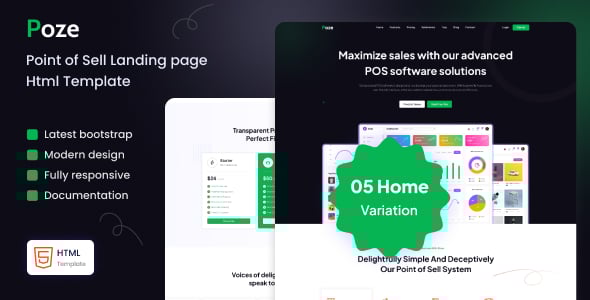 Poze - Point of Sale (POS) Landing Page HTML Template