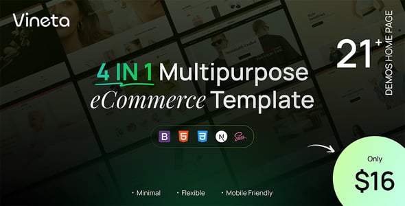 Vineta - Multipurpose eCommerce HTML, Next.js, React Template
