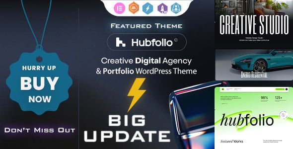 Hubfolio - Creative Portfolio & Digital Agency WordPress Elementor Theme Hubfolio - Creative Portfolio & Digital Agency WordPress Elementor Theme