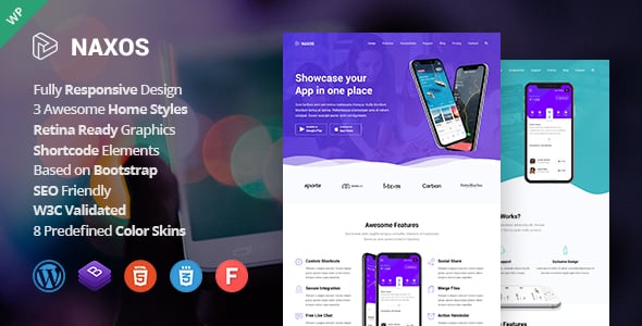 Naxos - App Landing Page WordPress Theme Naxos - App Landing Page WordPress Theme