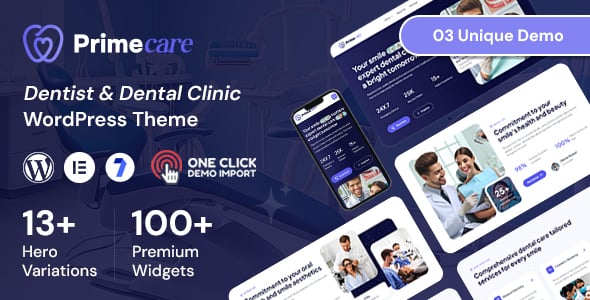 Primecare - Dentist & Dental Clinic WordPress Theme Primecare - Dentist & Dental Clinic WordPress Theme