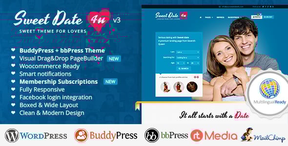 Sweet Date - More than a Wordpress Dating Theme Sweet Date - More than a Wordpress Dating Theme