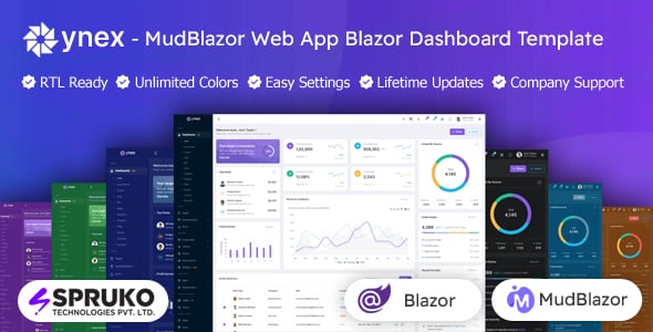 Ynex - MudBlazor Web App Blazor Dashboard Template