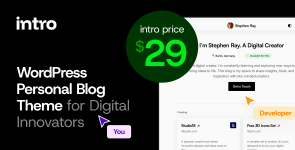 Intro - Personal Digital Blog WordPress Theme Intro - Personal Digital Blog WordPress Theme