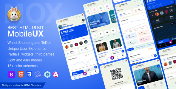 Mobileux HTML Mobile App UI Template Bootstrap 5 Angular 19 Starter kit