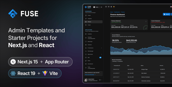 Fuse - React Admin Template - Next.js + Vue.js Included Fuse - React Admin Template - Next.js + Vue.js Included