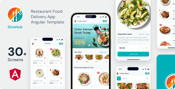 DineHub - Restaurant Food Delivery Angular Mobile App | PWA