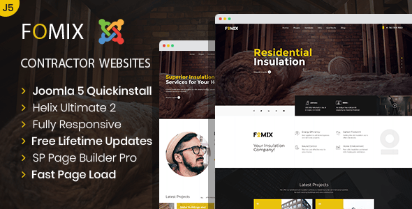Fomix - Joomla 5 House Insulation & Energy Efficiency Template