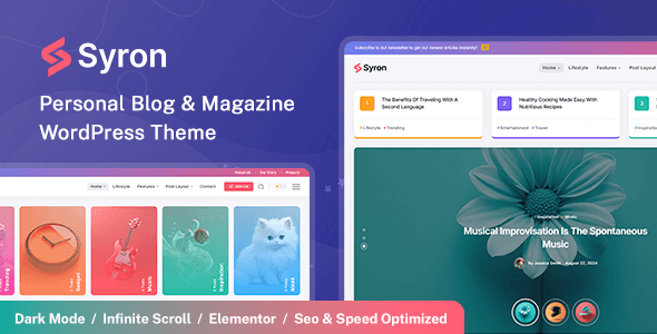 Syron | Personal Blog & Magazine WordPress Theme Syron | Personal Blog & Magazine WordPress Theme