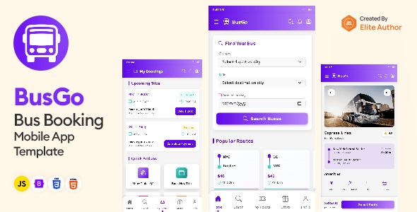 BusGo - Bus Booking Mobile App Template BusGo - Bus Booking Mobile App Template