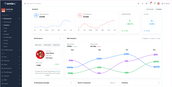 Domiex - Admin & Dashboard Template Domiex - Admin & Dashboard Template