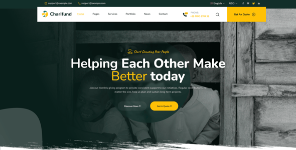 ChariFund - Charity & Donation Foundation WordPress Theme Multipurpose