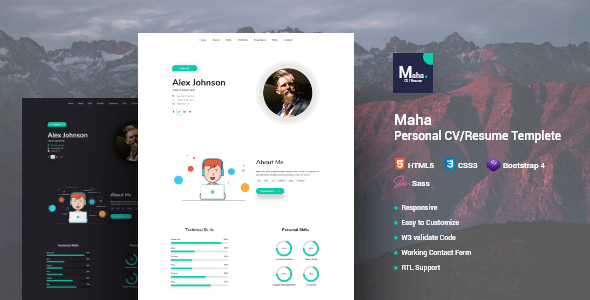 Maha CV/Resume - HTML template