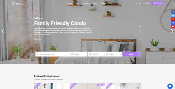 WP Rentals - Booking Accommodation WordPress Theme WP Rentals - Booking Accommodation WordPress Theme