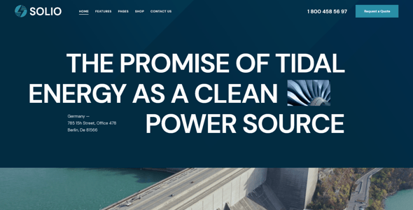 Solio - Solar & Renewable Energy WordPress Theme
