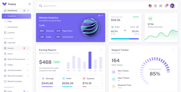 Vuexy - Vuejs, Nuxt, Next.js, HTML, Laravel, Asp.Net & Django Admin Dashboard Template Vuexy - Vuejs, Nuxt, Next.js, HTML, Laravel, Asp.Net & Django Admin Dashboard Template