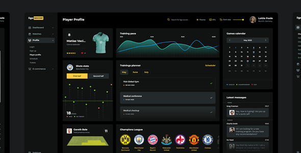 Liga Soccer – React Dashboard Template