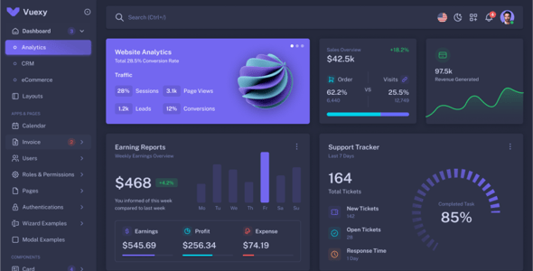 Vuexy - Vuejs, Nuxt, Next.js, HTML, Laravel, Asp.Net & Django Admin Dashboard Template Vuexy - Vuejs, Nuxt, Next.js, HTML, Laravel, Asp.Net & Django Admin Dashboard Template
